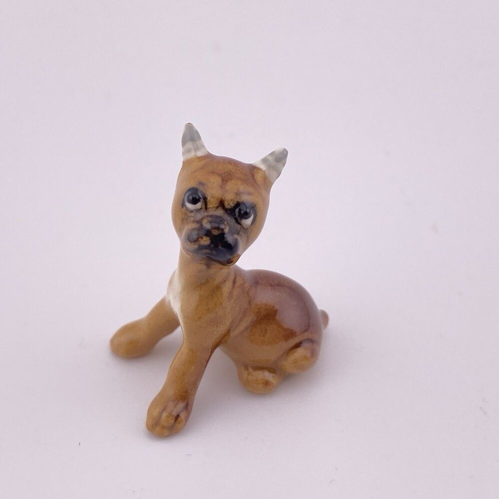 Antique Vintage Hagen Renaker Miniature Boxer Puppy Ceramic Figurine